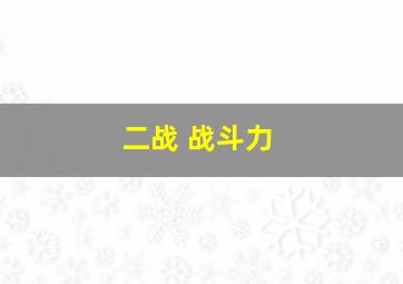 二战 战斗力